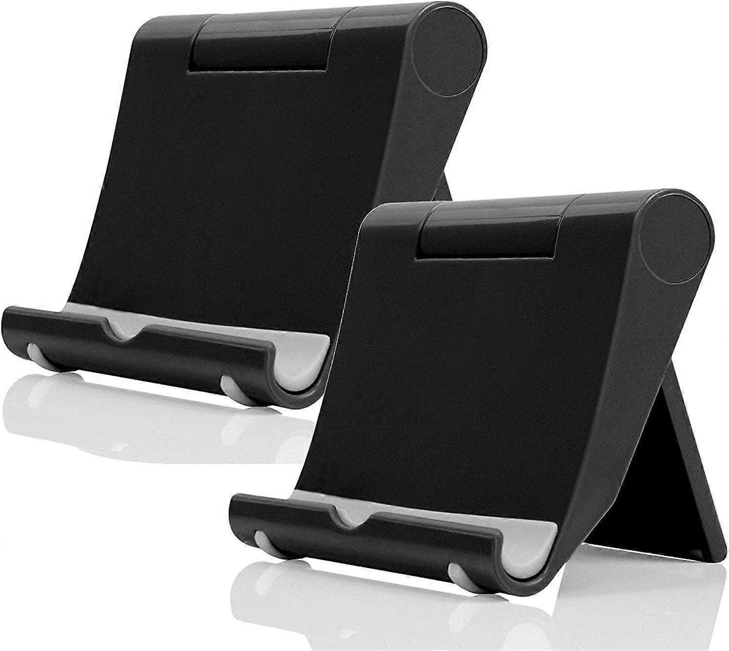 Cell Phone Stand for Desk 2 Pack Foldable Mobile Phone Holders Desktop Dock Universal Wide Angle Adjustablement Compatible with Most Phone and Tabet