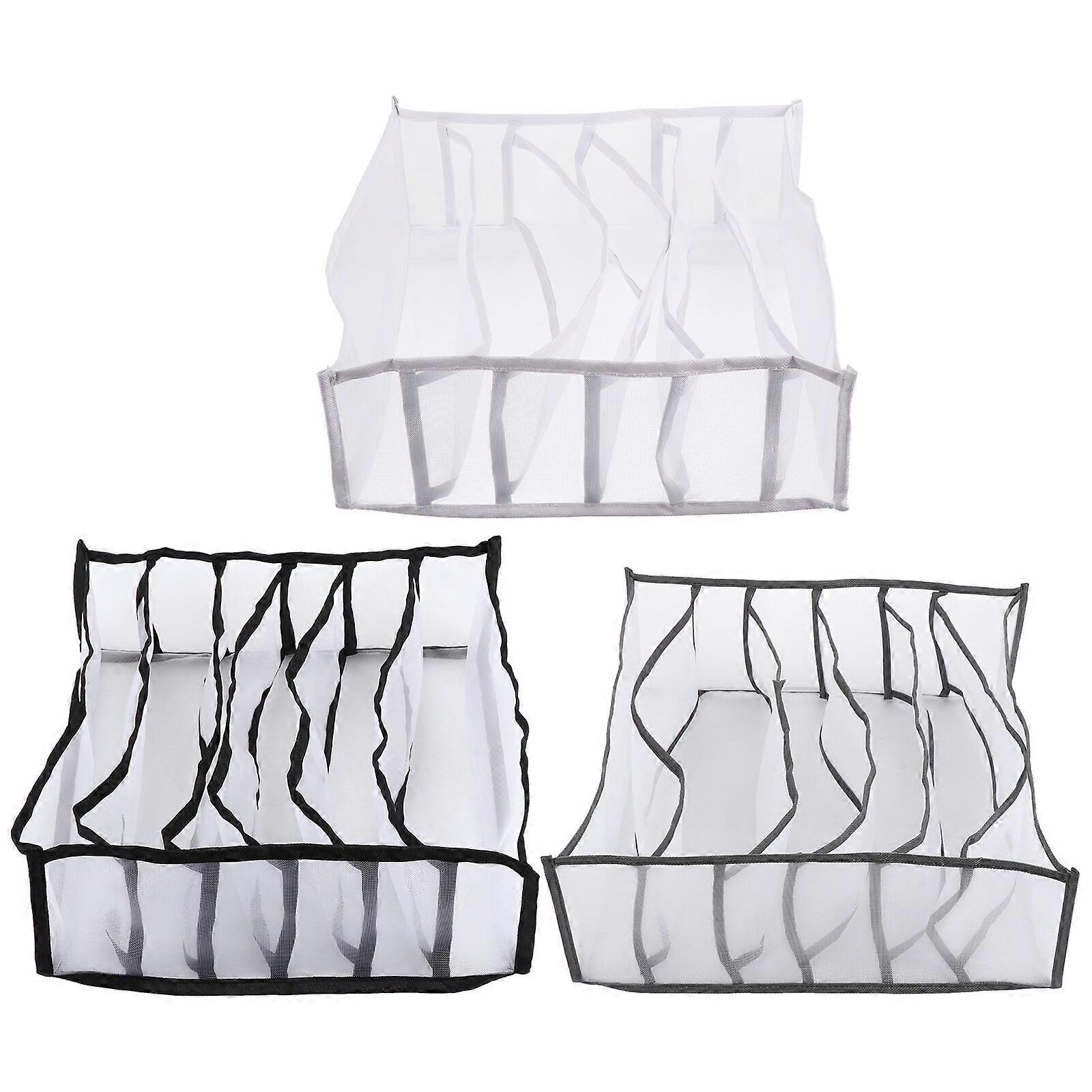 3Pcs Durable Underwear Storage Boxes Stacked Plastic Organizing Box for Home