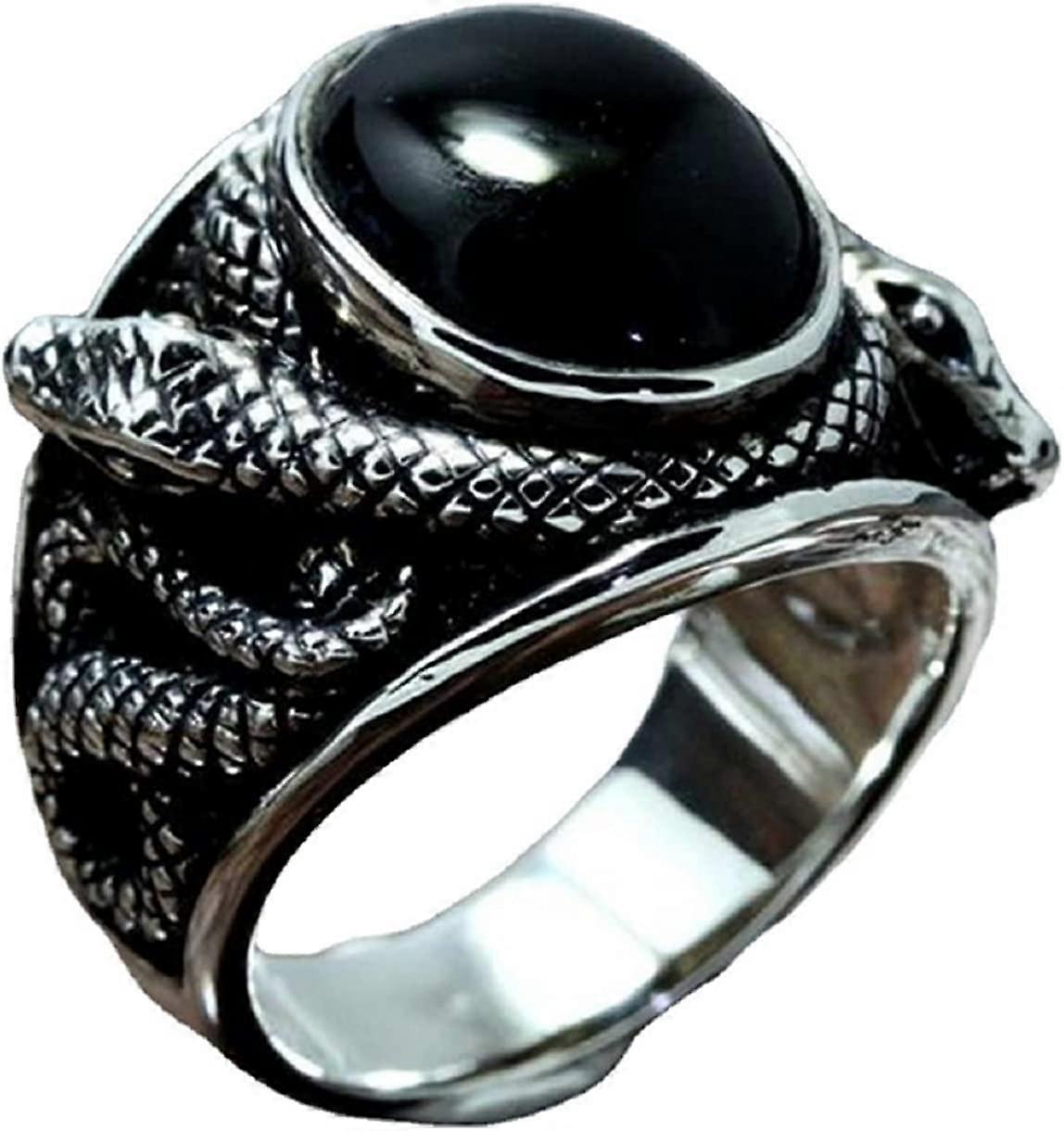 orm ring, reptil orm ring fr mn, nordisk viking orm ring orm smycken, keltisk orm ring svart prla orm band ring punk kobra orm djur r