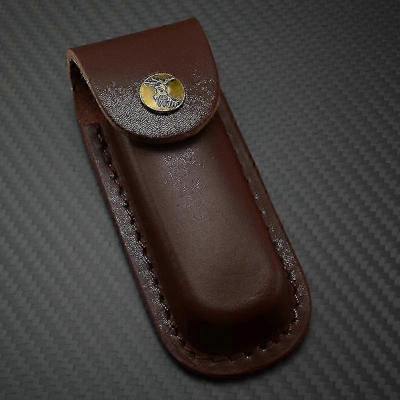 1 قطعة براون غمد للطي سكين غمد الحافظة سكين جلد حقيقي حالة غمد سكين جلدي في الطابق الأول