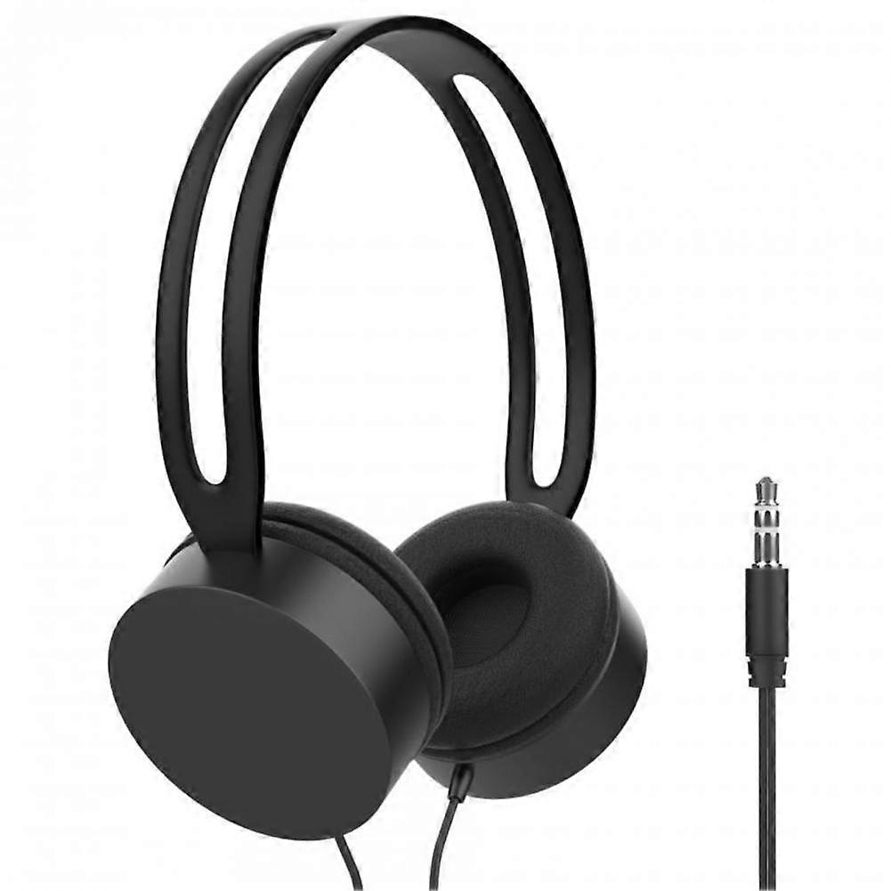 Practical Solid Color Wired Headset Large Compatibility 3.5mm Interface Kids Wired Headset Support Player Functions