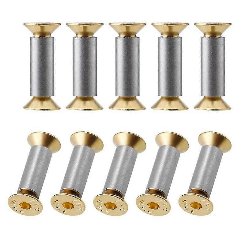 10 pachete cuțit mâner șuruburi nituri șuruburi elemente de fixare, aur hexagonal cu cap plat șuruburi, cuțite maker șuruburi yalo