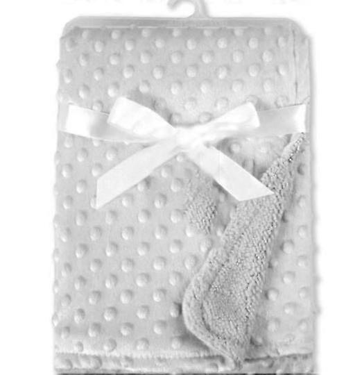 Baby Blanket Double Layer Warm Solid Colour Pressed Foam Blanket
