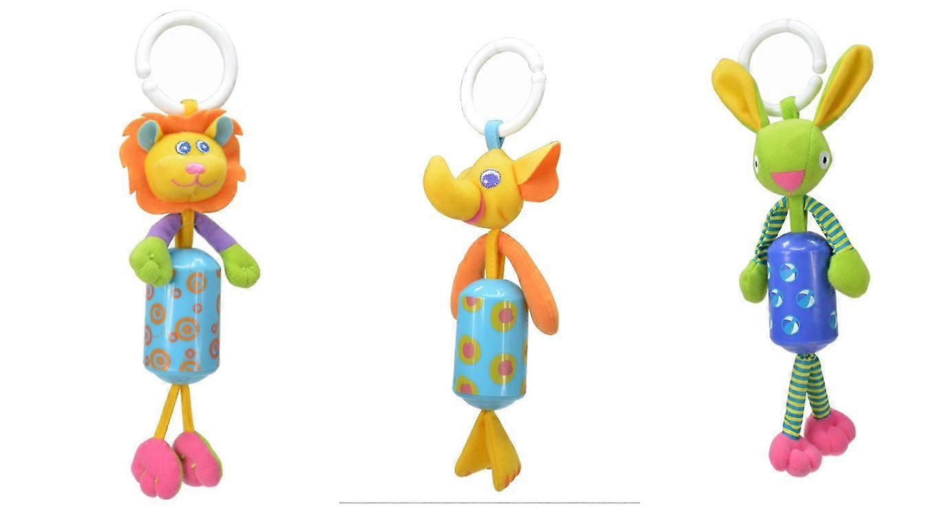 3pcs Baby cartoon animal hanging rattle toys plush toy wind chime