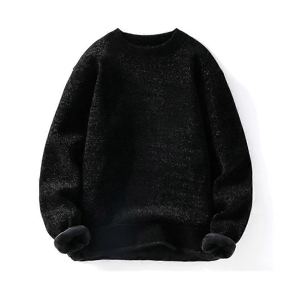 Herren Langarm Fleece gefüttert Pullover Pullover Tops Winter Warmes Sweatshirt