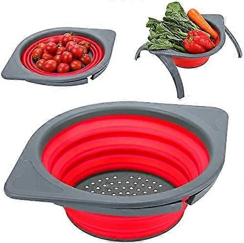Foldable Sieve, Storage Basket For Fruit Vegetables, Space-Saving Folding Net With Durable Stands