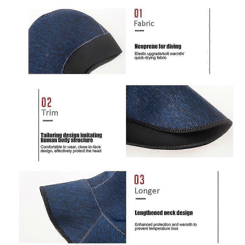 Neoprene Scuba Diving Hood 3mm Diving Cap Bib Dive Hood Warm Durable Stretchable For Surfing