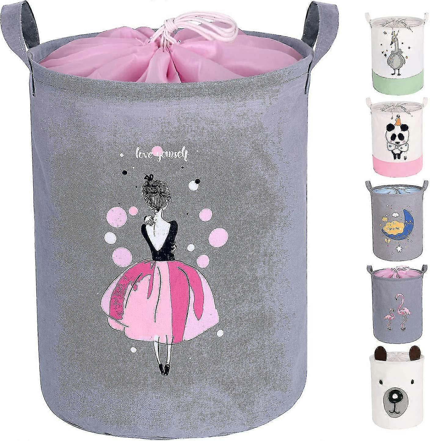 Basket With Drawstring Laundry Hamper Toy Basket Children's Room Basket Large Foldable