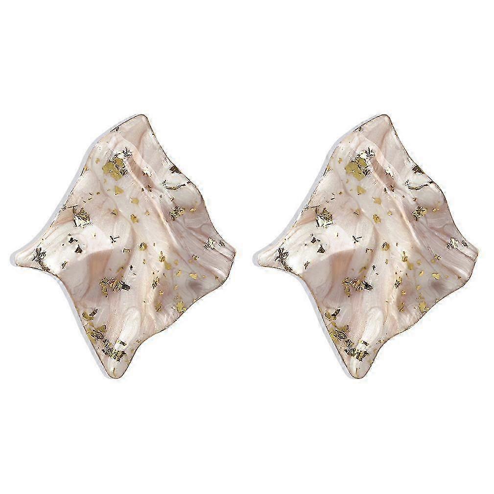 Earrings Geometric Exaggerated Alloy Enamel Pleated Ear Studs for Exhibition