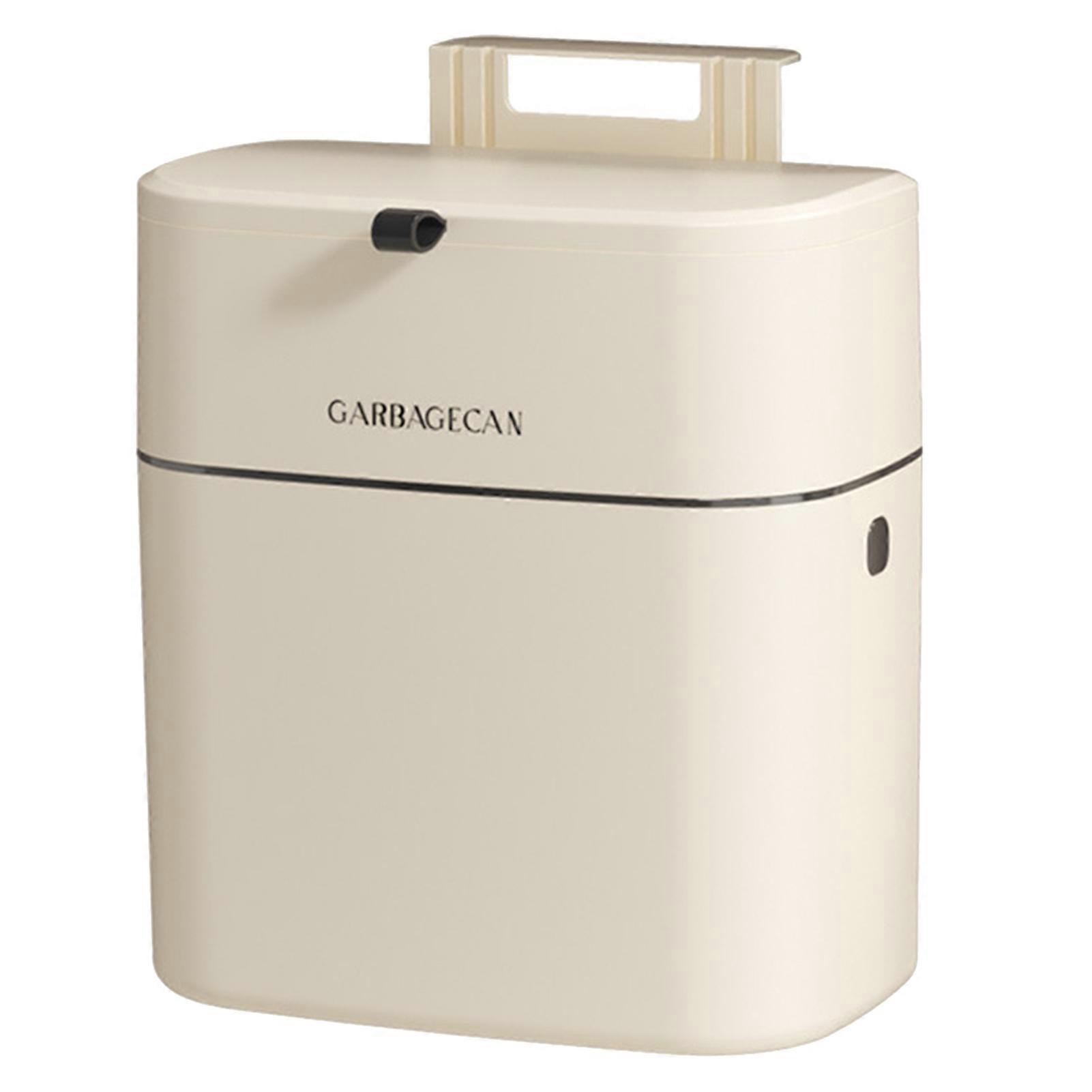 Wall-mounted Hanging Trash Can with Sealed Lid Kitchen Toilet Garbage Bin Food Waste Container Cupboard Door Trash Can