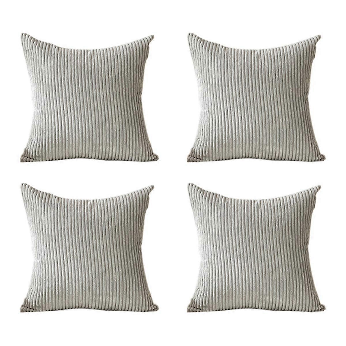 Set of 4 Soft Corduroy Modern Design, Mix and Match with Your Home Decor, Pillow Insert Not Included (45 X 45 cm) B