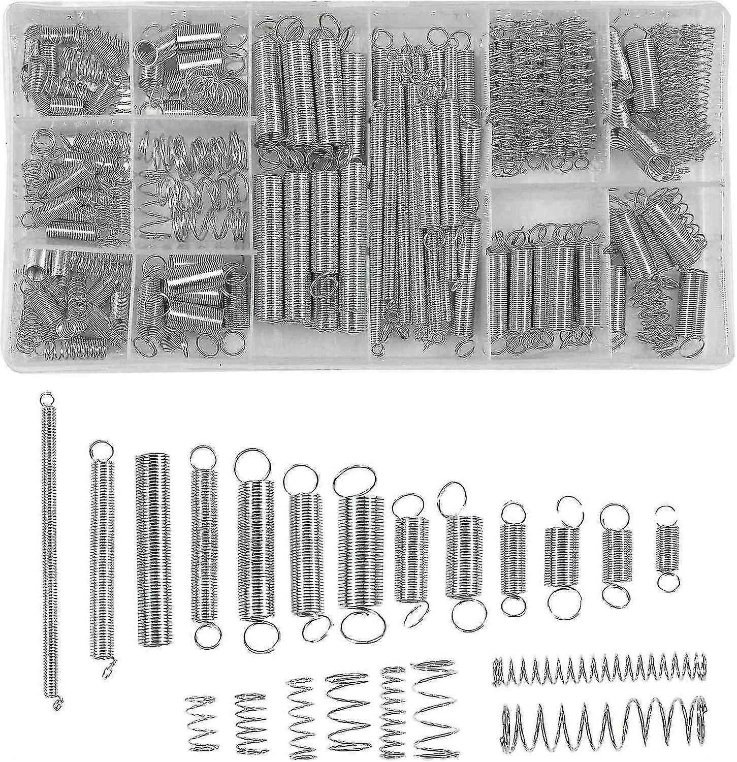 200 Pieces Compression Springs Extension Springs Extension Springs Assortment 20 Sizes Galvanized St
