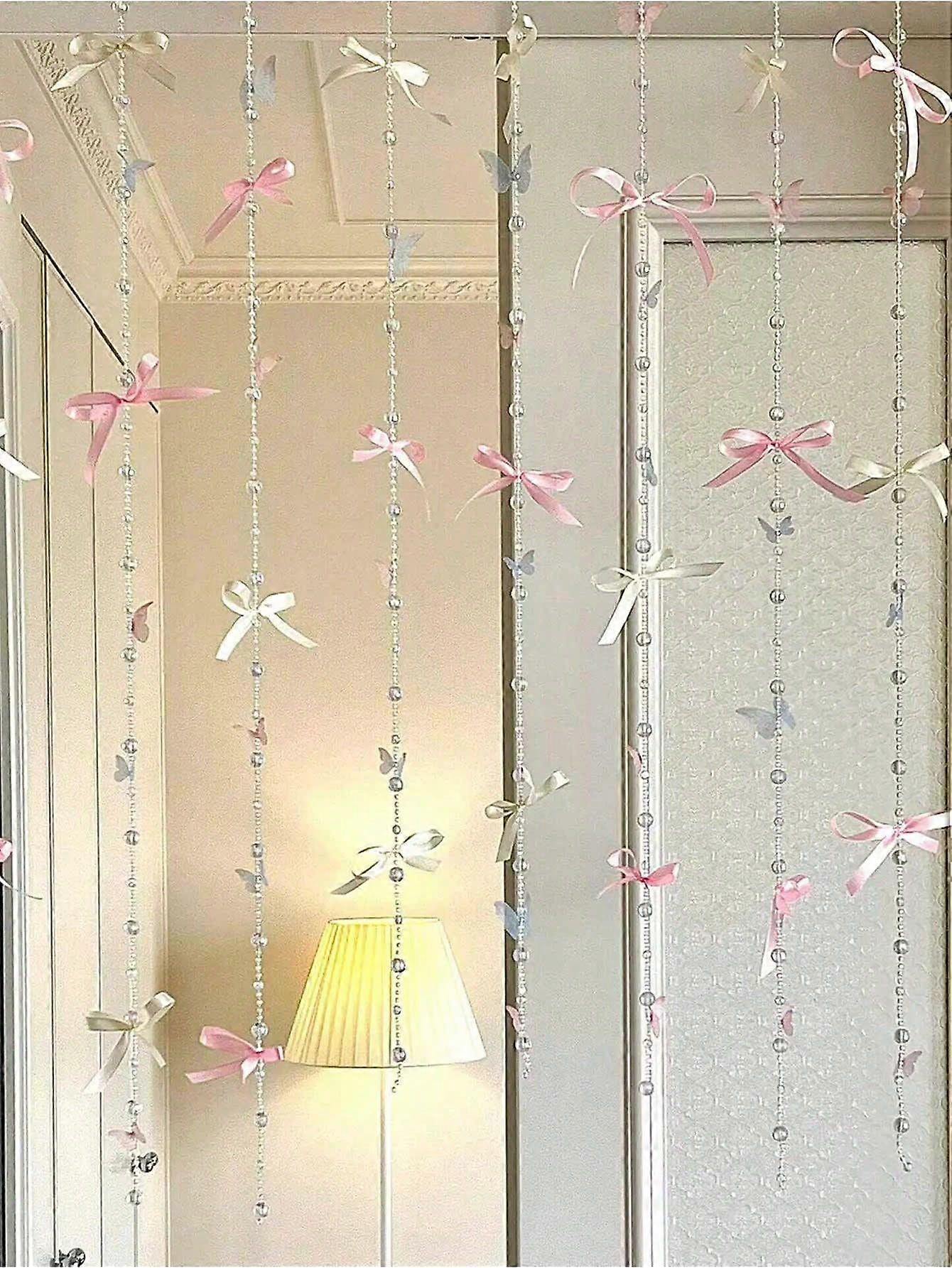 6 قطع باب القوس ستارة غرفة نوم تخطيط غرفة حبة سلسلة التحول الوردي بناتي القلب جو لطيف باب غرفة النوم