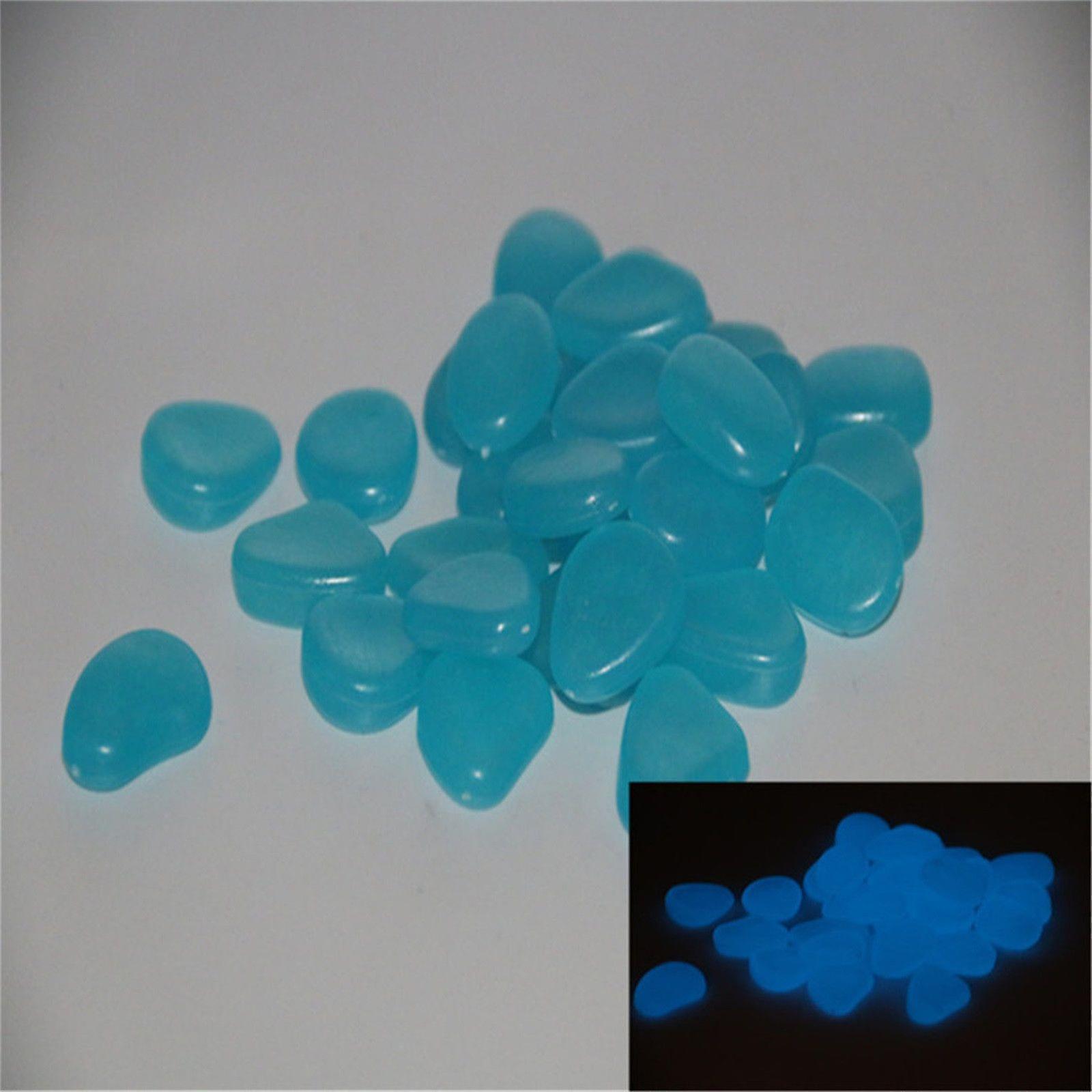 Glow-In-The-Dark Stone 100Pcs Bag Garden Home Pool Glow-In-The-Dark Plastic Pebbles G