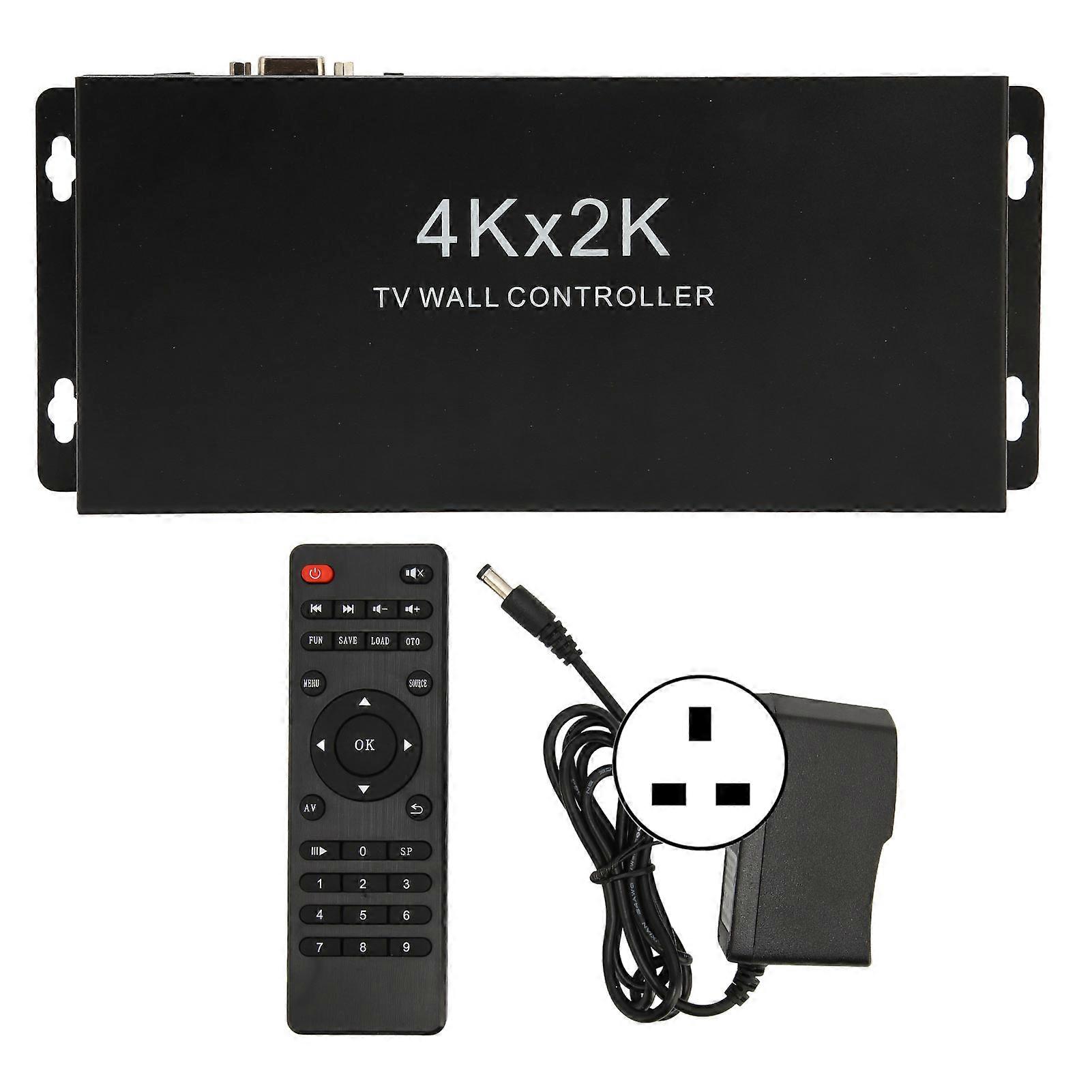 4K TV Wall Controller - 1 In 4 Out, Delayless Splicing, HD Interface, UK Plug Compatible
