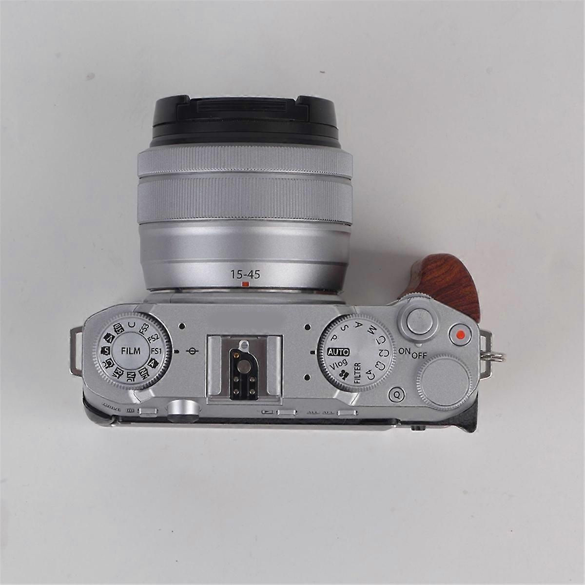 For XM5 L-Type Camera Wooden Handle Arca Quick Release L Plate Compatible Tripod Mount Silver