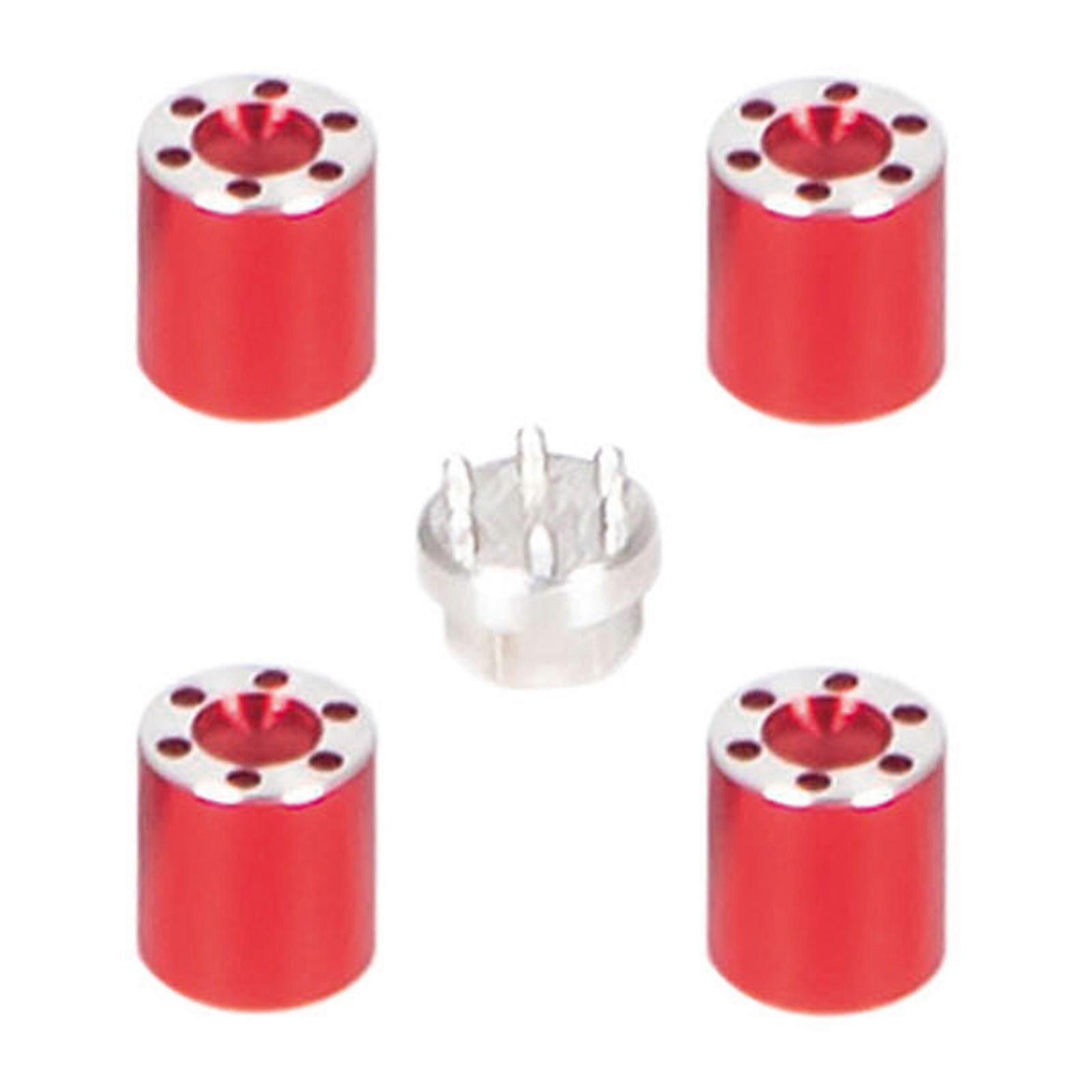 1/24 Model Car Accessories Include 4 Nuts +1 Hex Wrench for Head for Axial SCX24 90081 Metal Hub M2 Nut Coupling Red