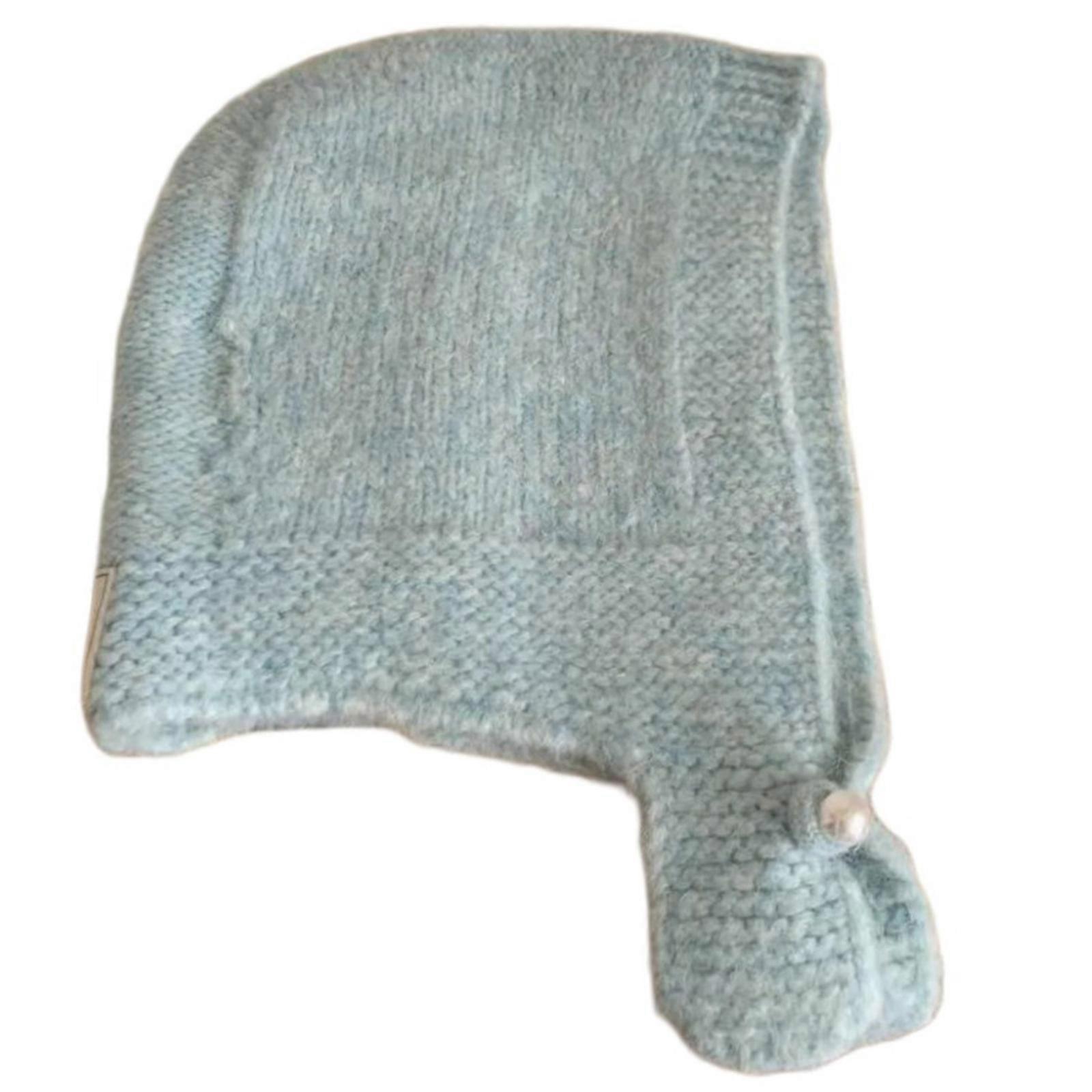 Hiphop Balaclava Hats Soft Comfortable Hat Exquisites Knitted Personality Hats for Daily Use and Special Occasion Sky Blue