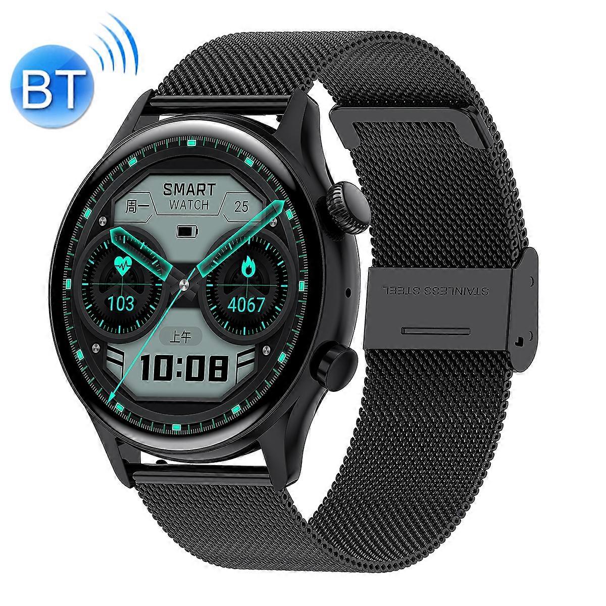 Ochstin 5HK8 Pro 1,36 pouce écran rond Oxygène sanguin Surveillance de la pression artérielle Montre intelligente Bluetooth, sangle : acier