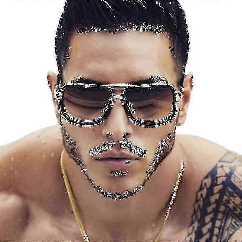 Kingseven Men's Sunglasses Fashion Big Frame Sunglasses Square Metal Sunglasses Ladies Retro Sunglasses Retro High Quality Uv400