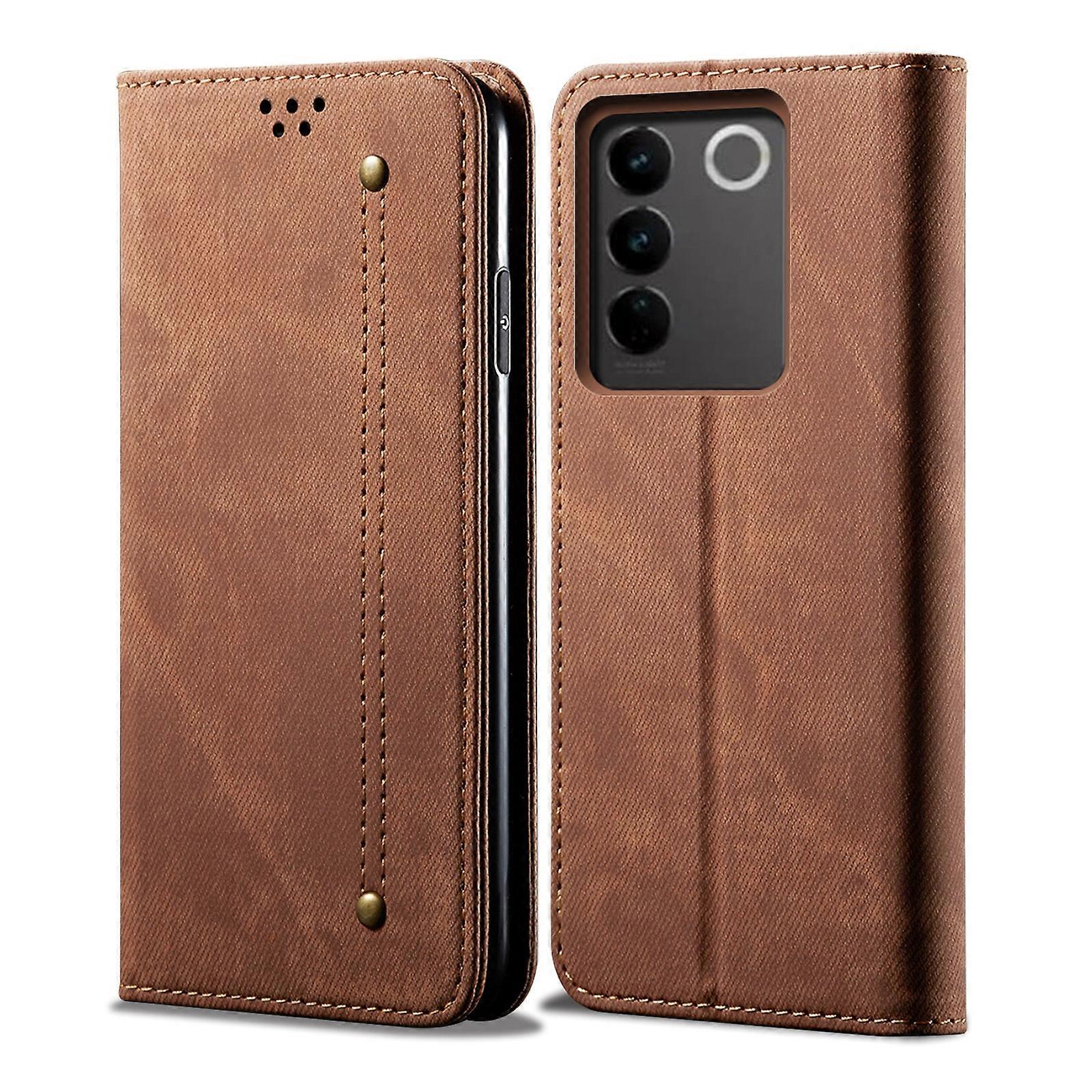 For vivo V27 Denim Texture Leather Phone Case