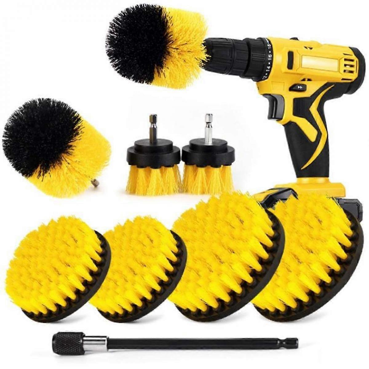 Drill Brush Attachment Set,Power Cleaning Scrub Brush,All Purpose Drill Brushes with Extend Long Attachment