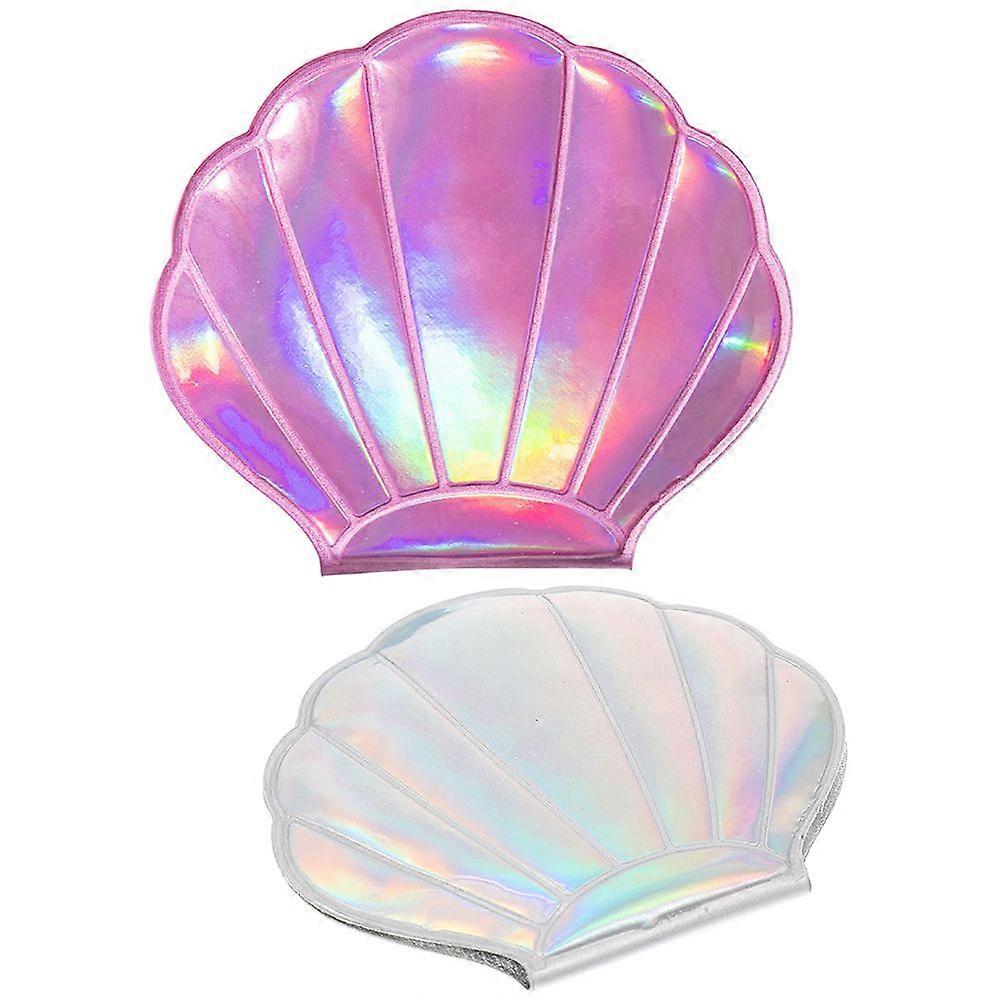 2pcs Creative Seashell Shape Makeup Mirror Outdoor Use Portable Pocket Mirror for Making Up