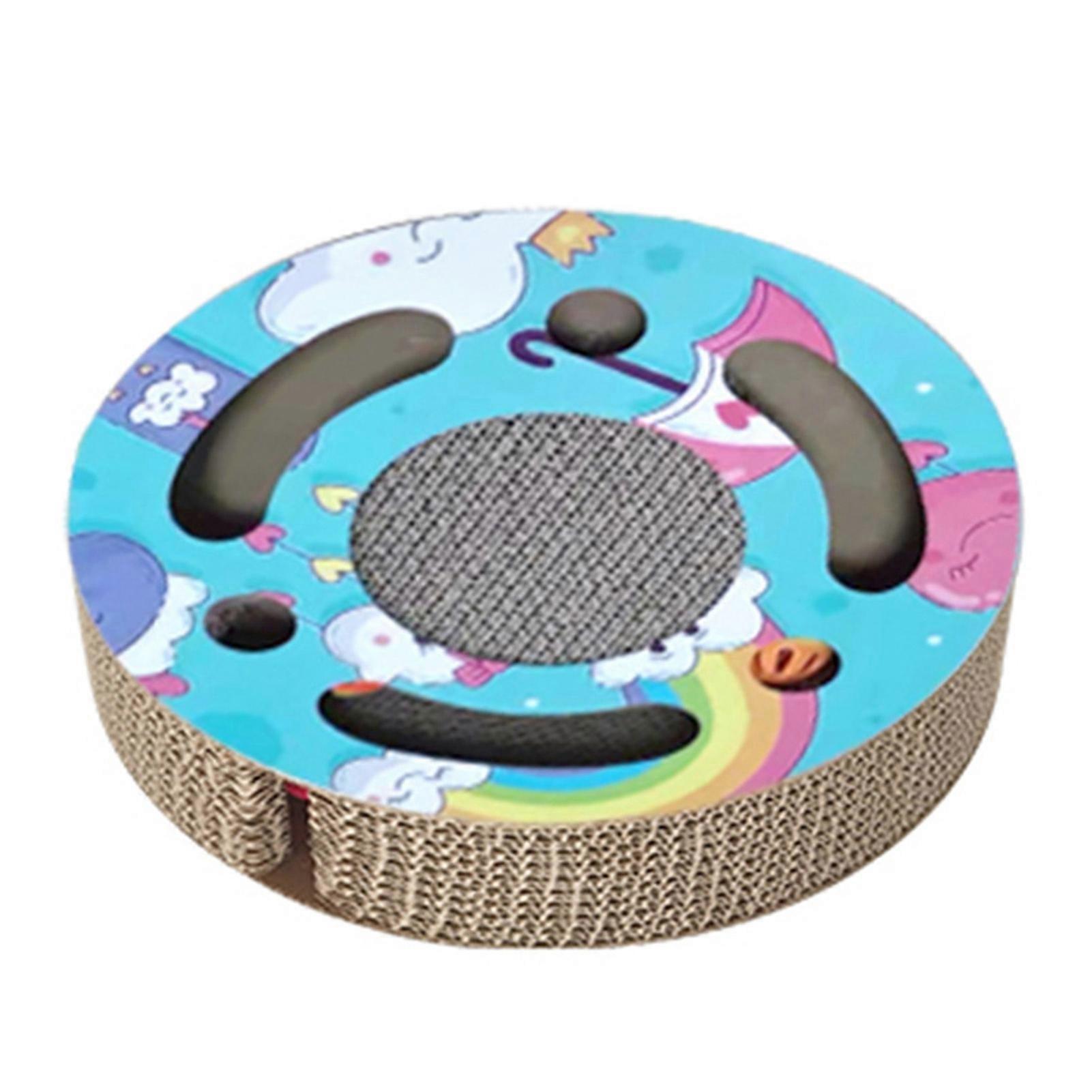 Foldable Accordion Cat Scratch Bed Interactive Bell Ball Space-Saving