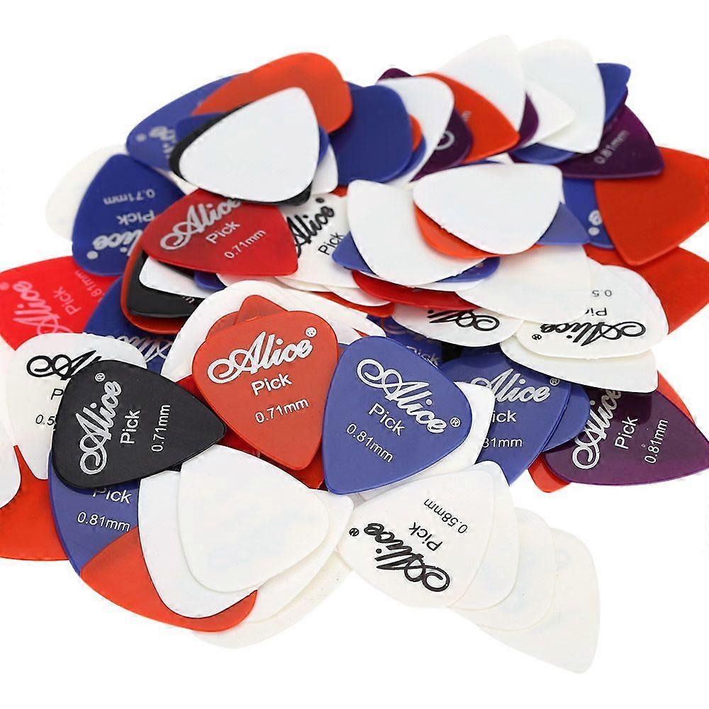 Alice AP-100P 100pcs 0.58mm/0.71mm/0.81mm Guitar Picks Plectrums Smooth ABS