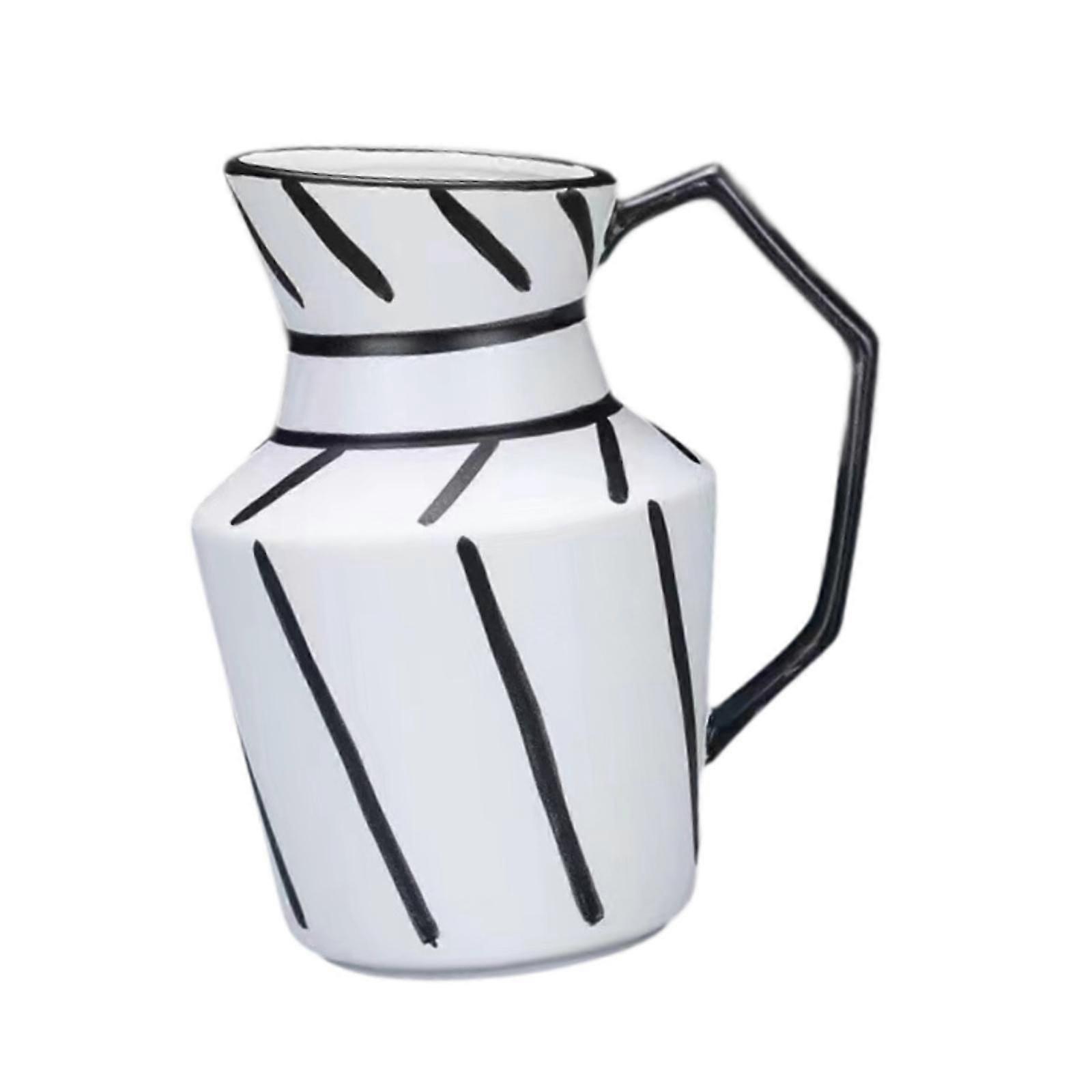 Ceramic Flower Vase Simple Table Centerpiece for Office Bedside Dining Table White