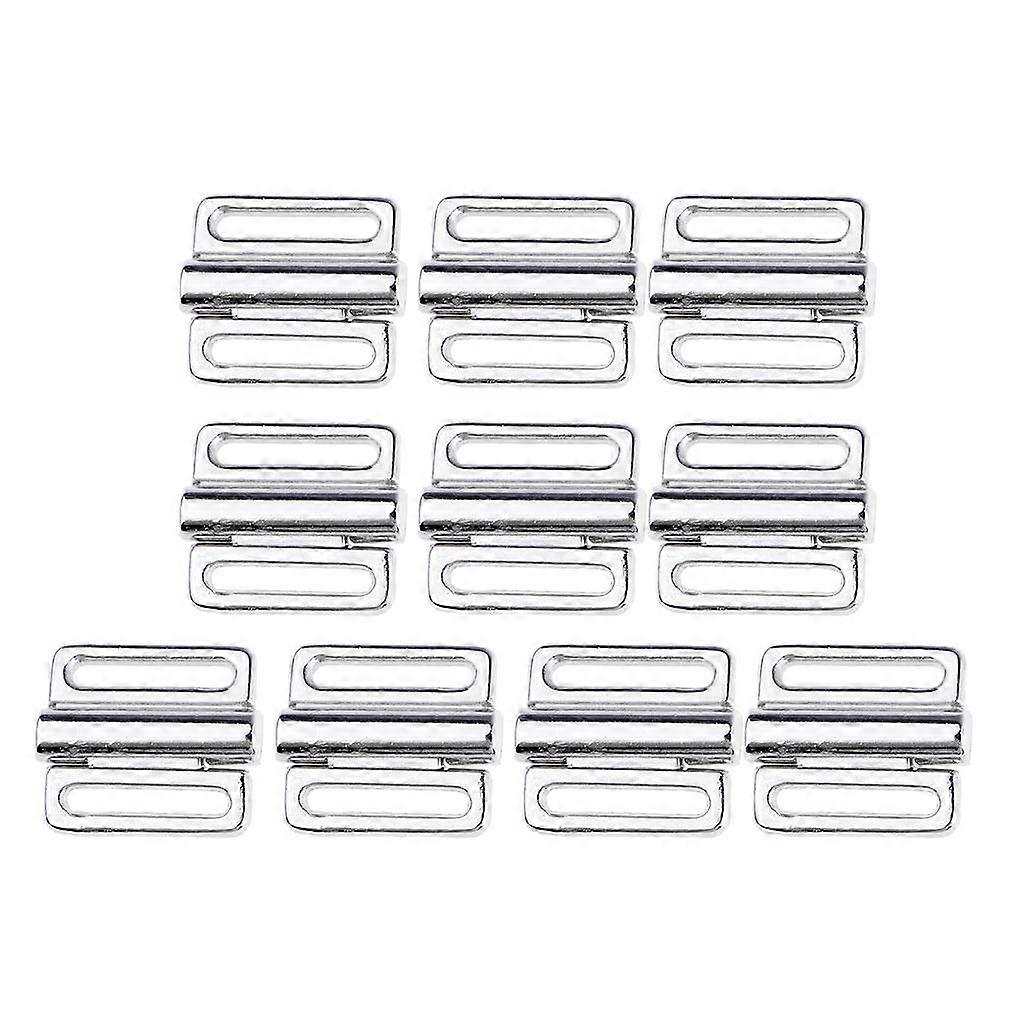 10 Metal Bra Strap Adjuster Sliders Hook Bikini Buckle