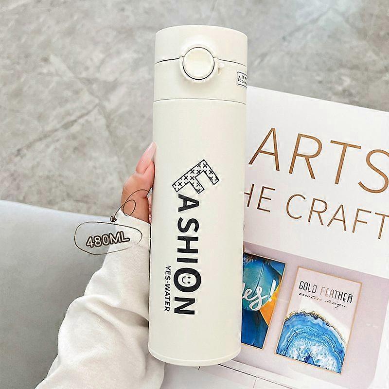 16oz/480Ml Stainless Steel Vacuum Insulated Water Bottle,Leakproof,BPA Free-White