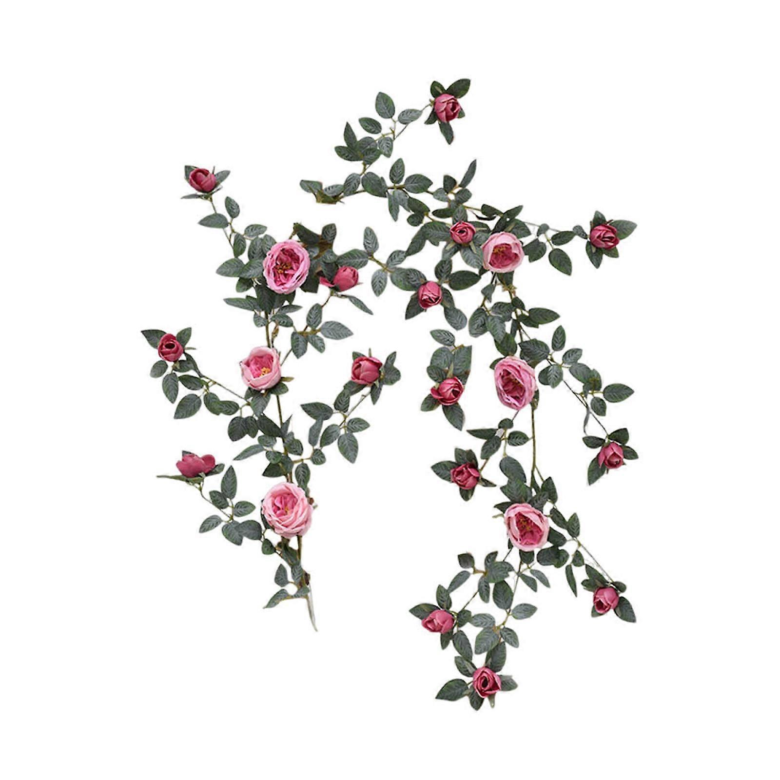 Artificial Rose Cane Ceiling Pipe Rattan Decorative Cover Wrapped Wall Hanging False Rose Strips Indoor