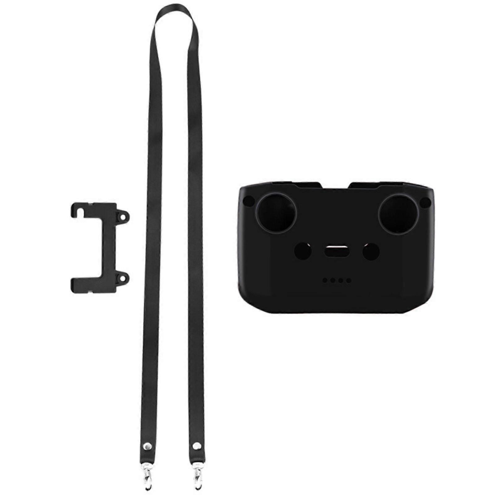 Silicone Protective Case Dustproof Cover Skin Remote Control Protector with Lanyard for Mini 3/Mini 4 Drones Accessories  Black