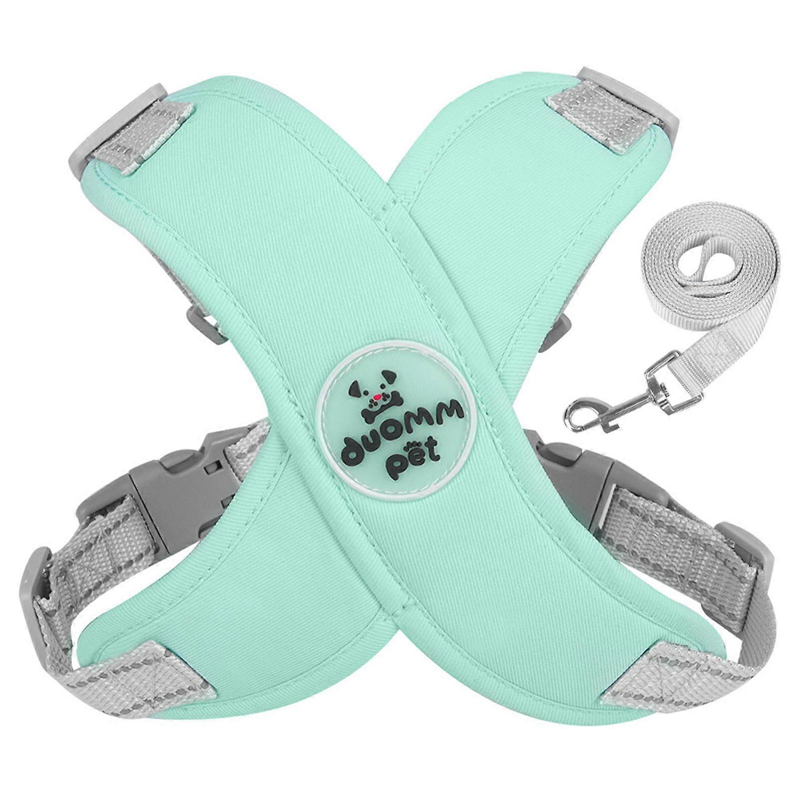 Dog Harness All-Weather Vest with Metal D-Ring Reflective Soft Harnesses with Leashes for Small Medium Dogs