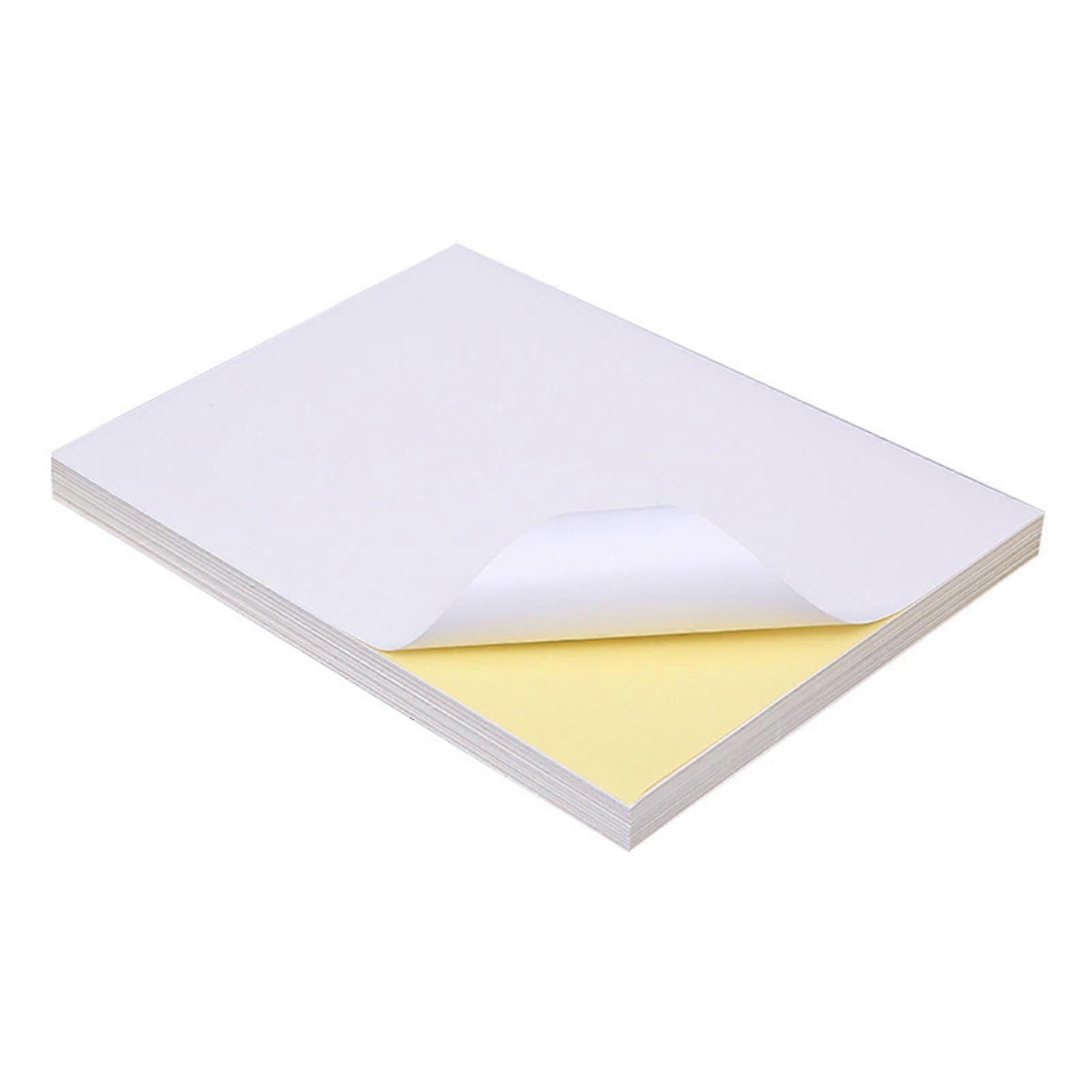 100Pcs A4 Self Adhesive Printing Paper Matt Practical Finish Adhesive Printable Label Sticker Paper White Blank Yellow Bottom