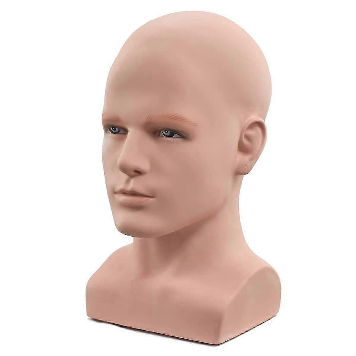 Male Mannequin Head Professional Manikin Head for Display Wigs Hats Headphone Display Stand (Skin C js