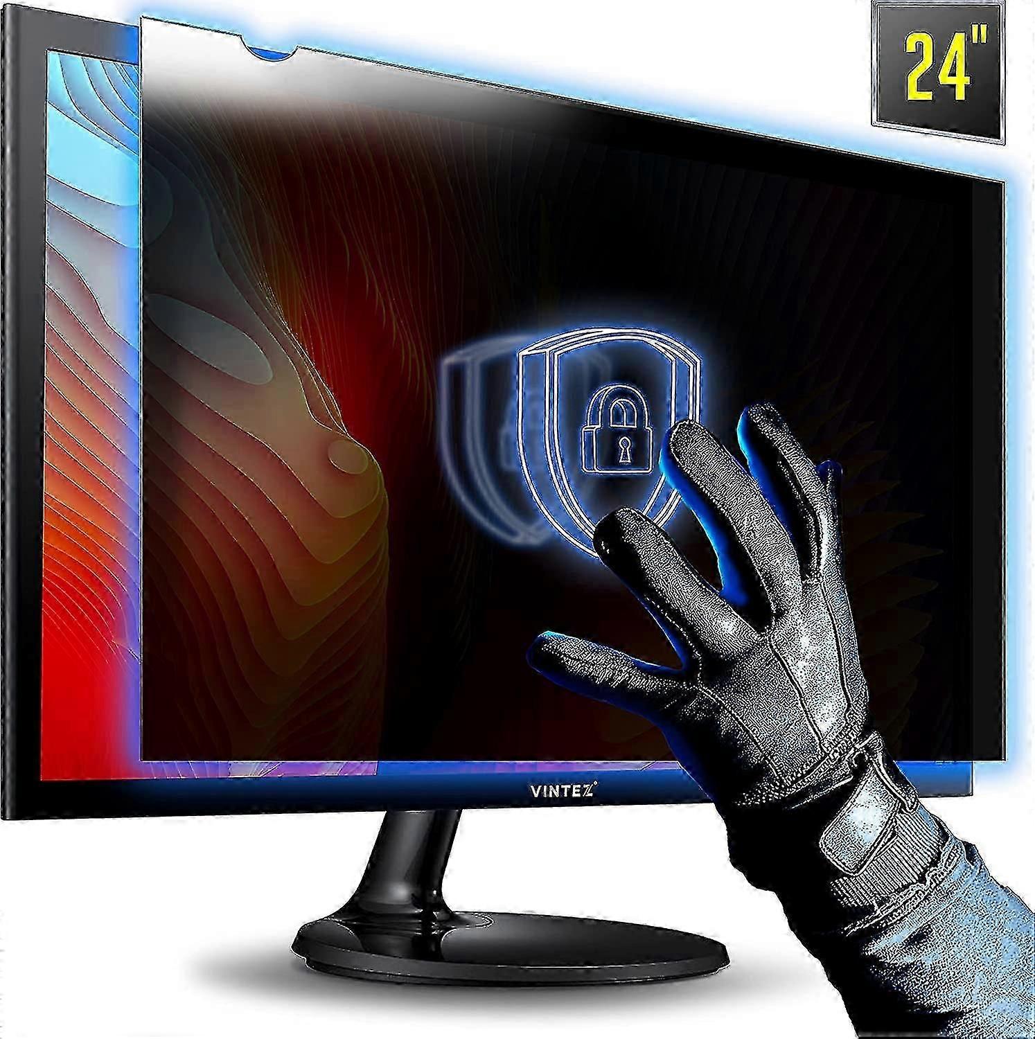 Shao 24 Inch Computer Privacy Screen Filter For 16:9 Widescreen Computer Monitor - Anti-glare - Anti-scratch Protector Film For Data Confidentiality -