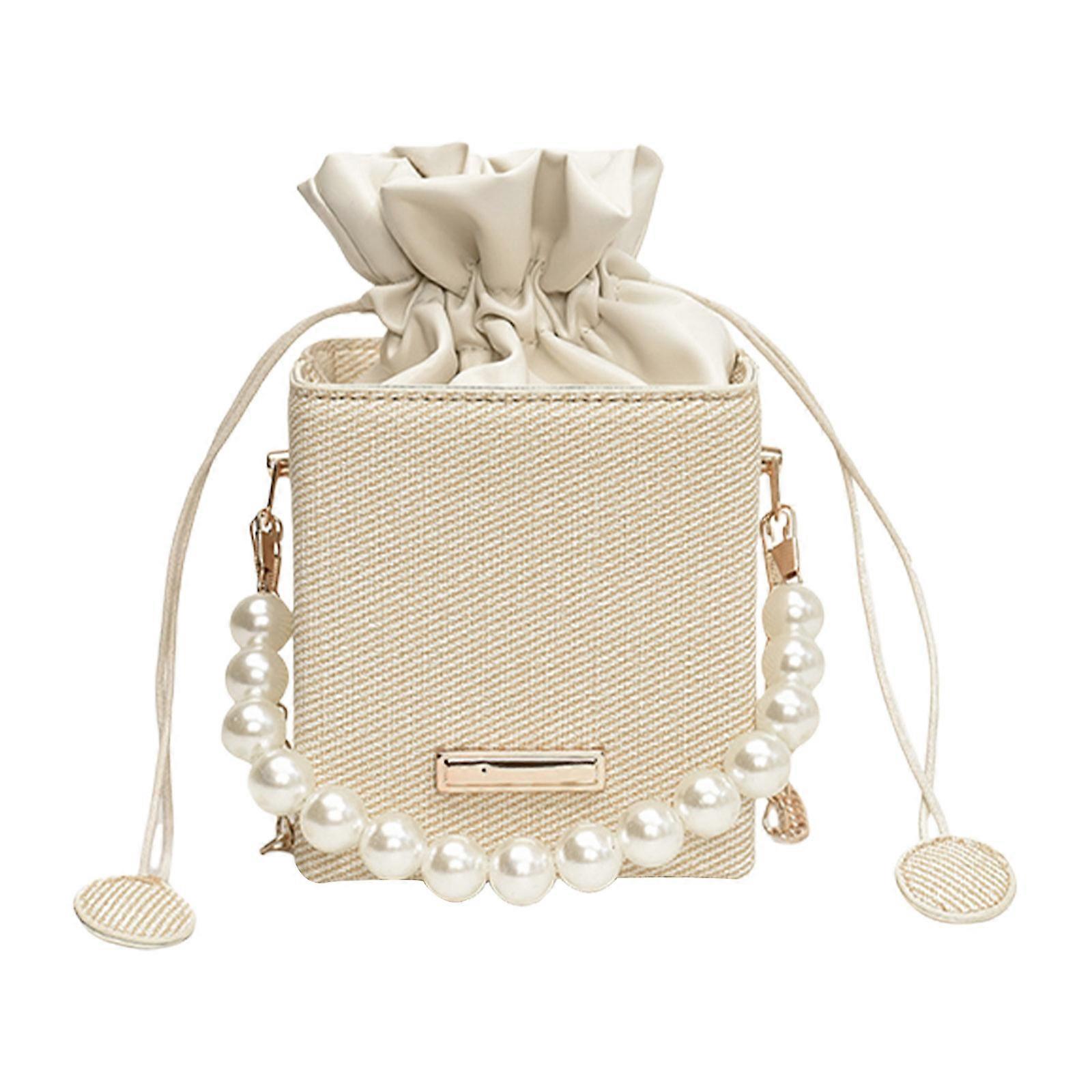 ユニセックスブラックバケットクロスボディバッグスタイリッシュで実用的なショルダーバッグイブニングハンドバッグ旅行ショッピング作業用ホワイト