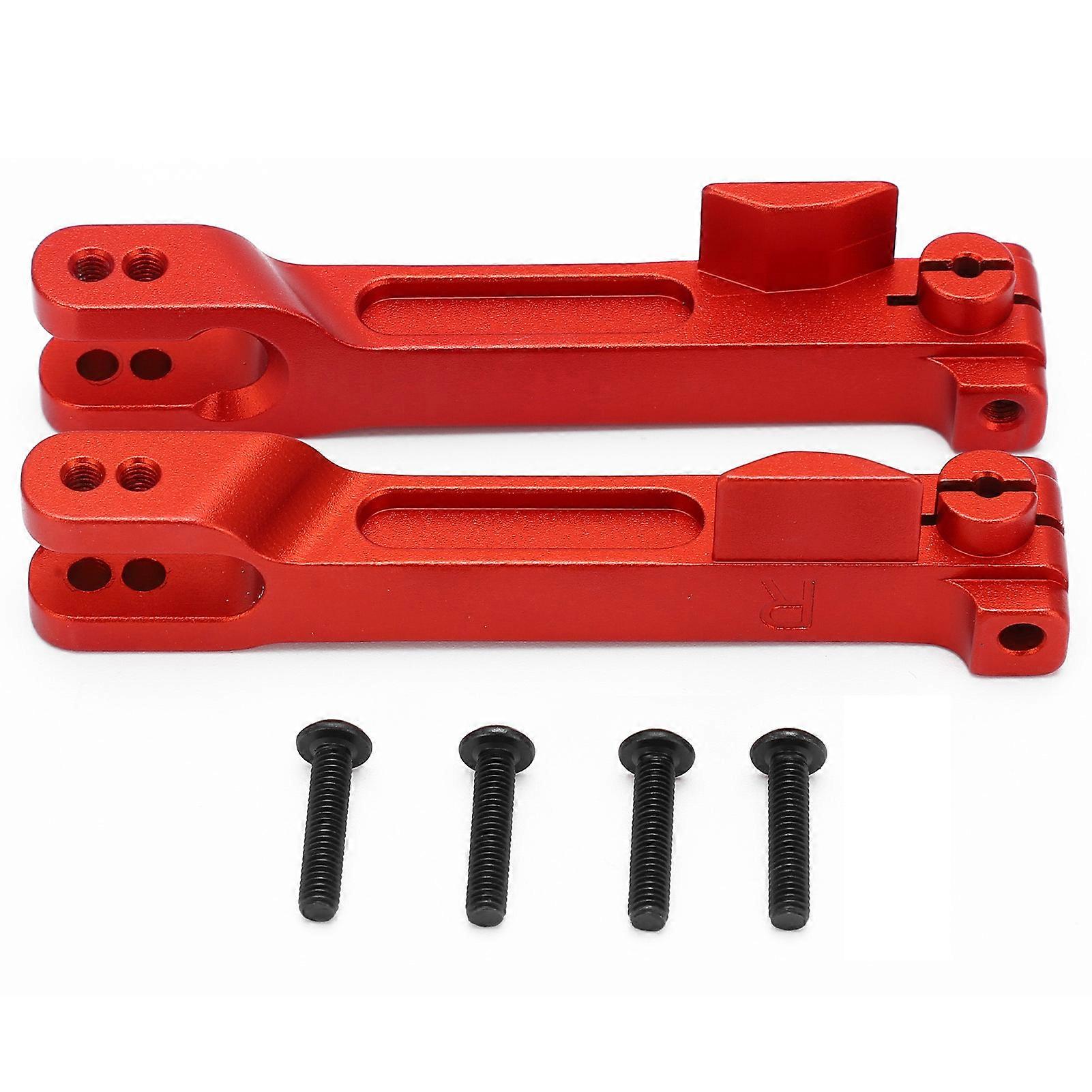 2pcs Sway Bar Arms Rear Aluminum Alloy Double Positioning Holes AntiRoll Bars with Screws 1/7 Remote Control Car(Red )