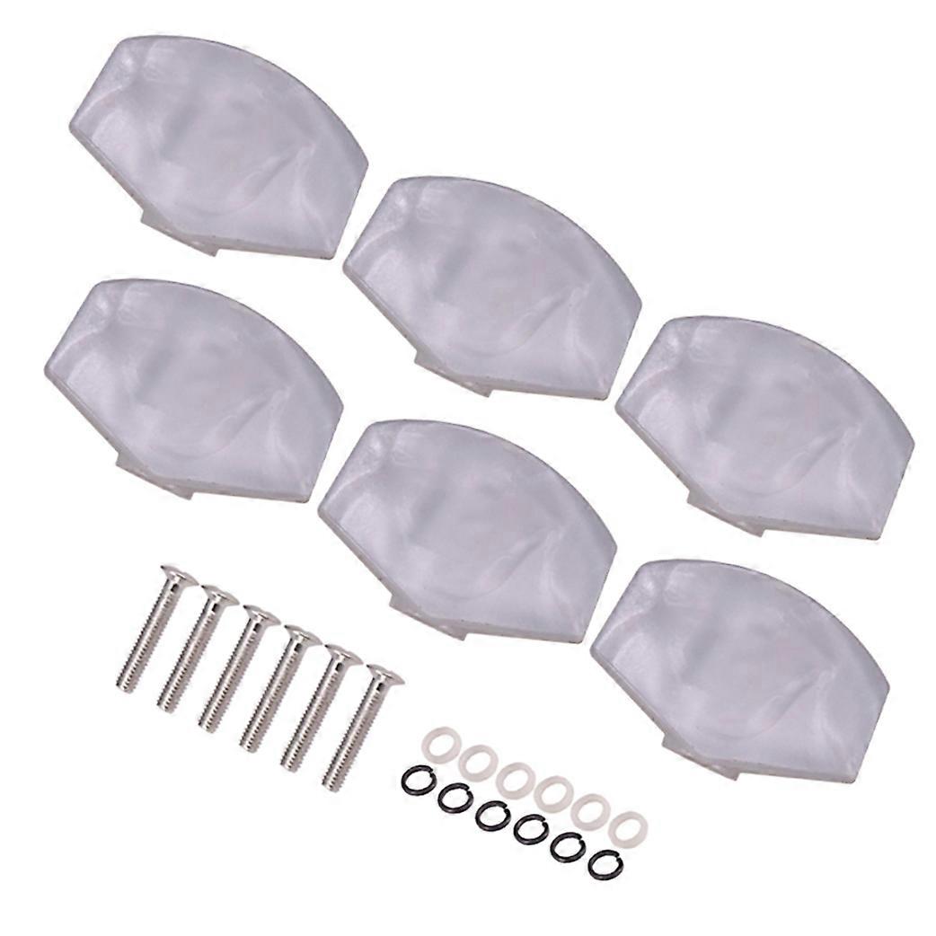 6 Pcs Guitar Tuners Buttons White