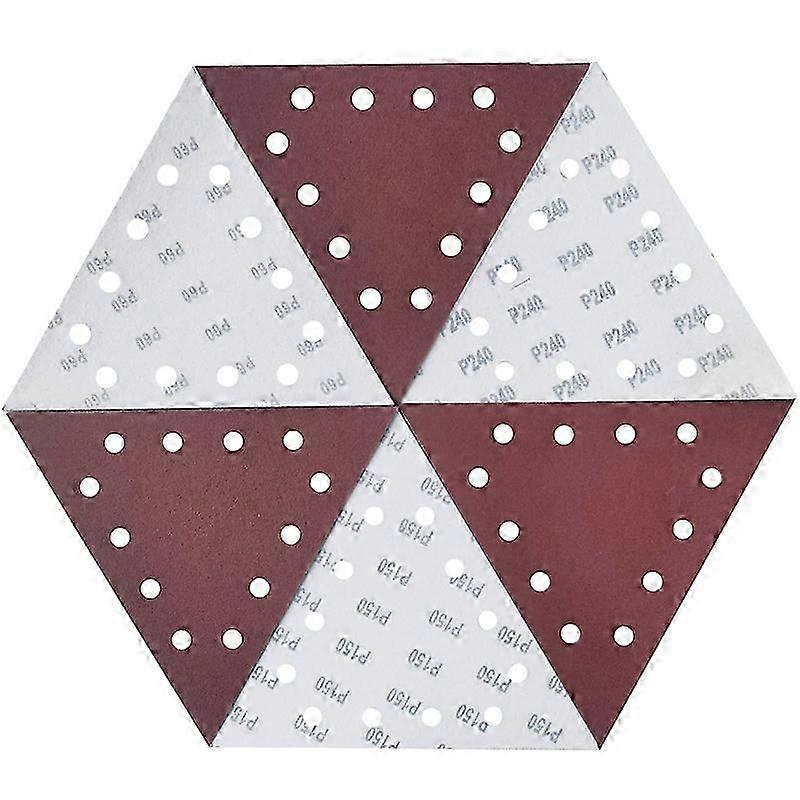30Pieces Of 11-1/4In Hook and Loop Triangle Sandpaper for Drywall Sander - 5 Pieces Each 60 80 100