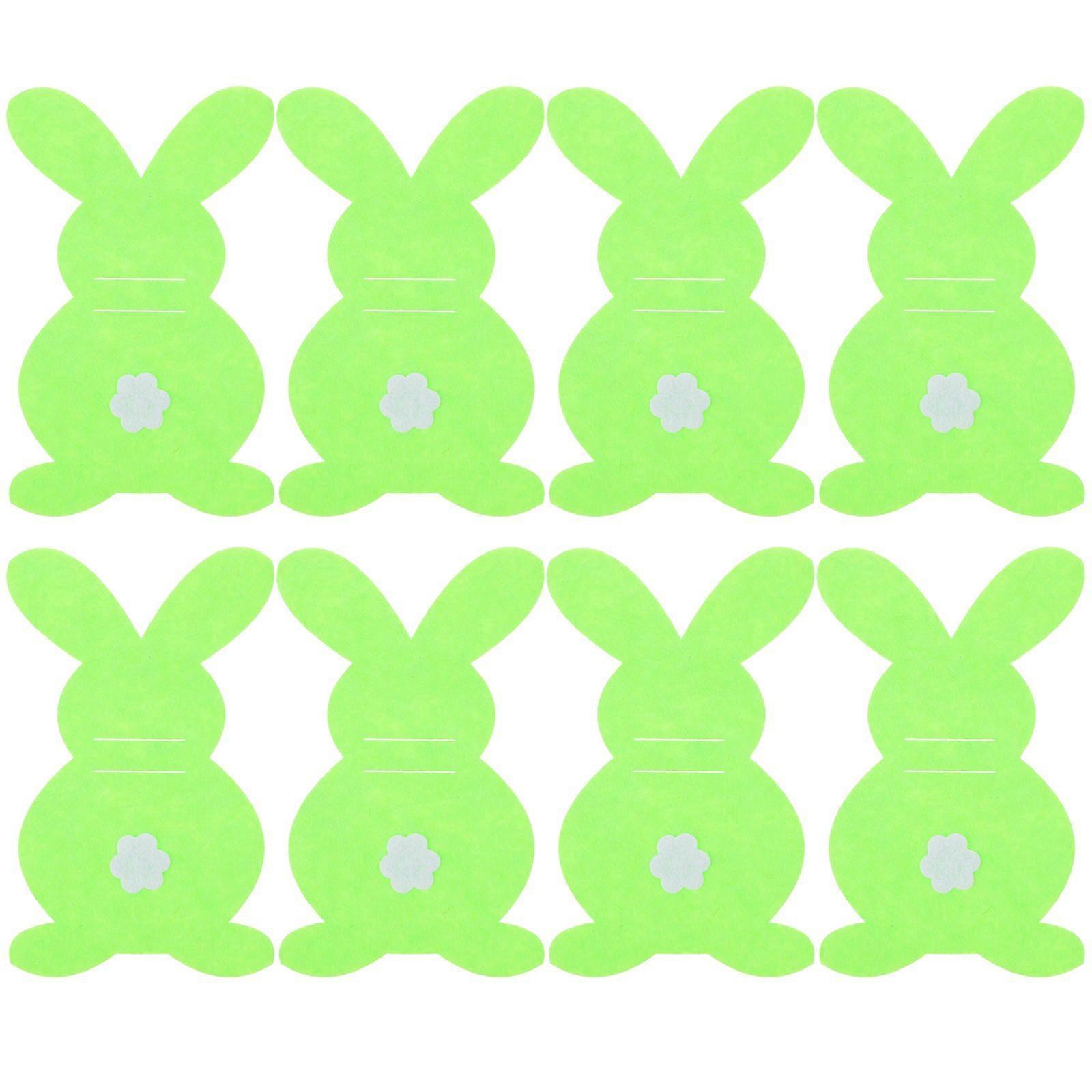 8pcs Silverware Sleeve Easter Party Silverware Bag Cutlery Holder Flatware Rabbit Shaped Pocket