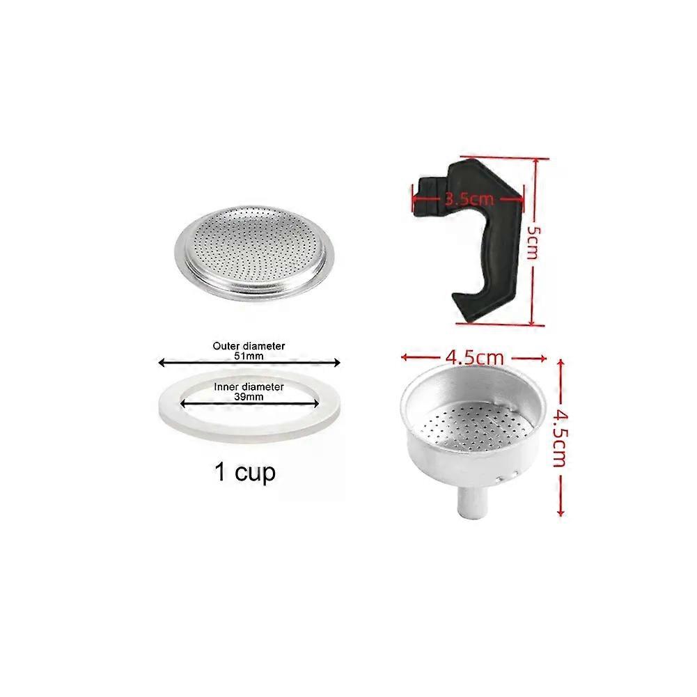 Maintain the Authentic Brewing Experience with Espresso Coffee Moka Pot Parts Handle Gasket Seal Funnel Filter
