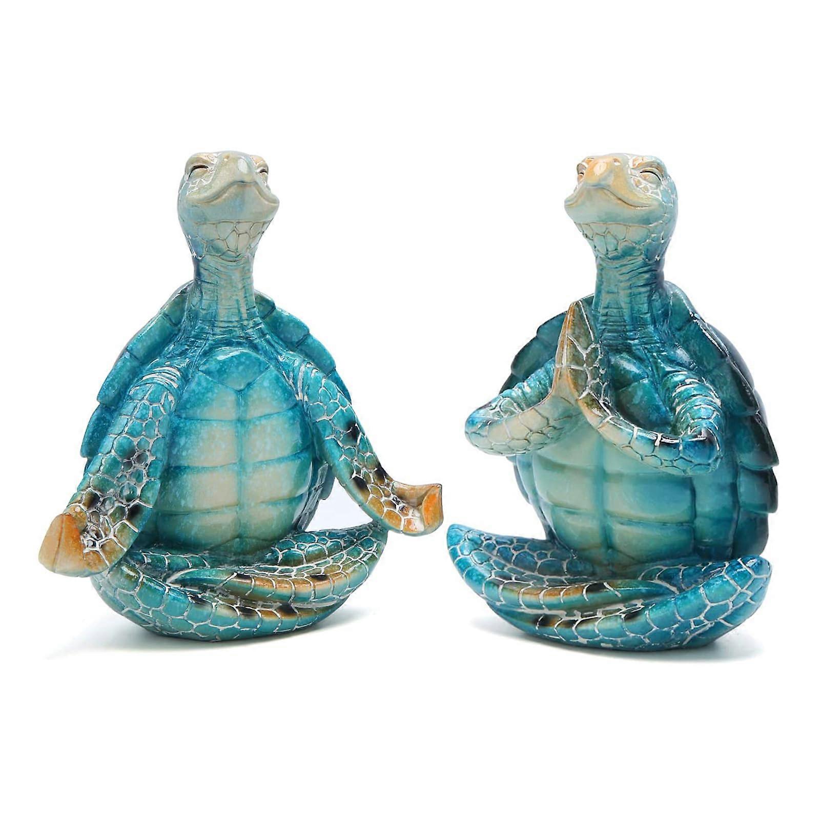 Turtle Figurines for Calming Home Decor, Meditation Spaces, Resin Material, 4-Inch Size, Serenity Style