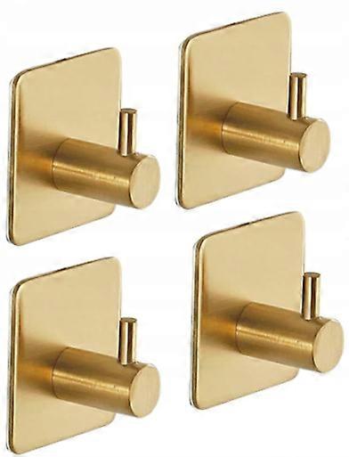 4 X Self-adhesive Hanger Golden Towel Hook