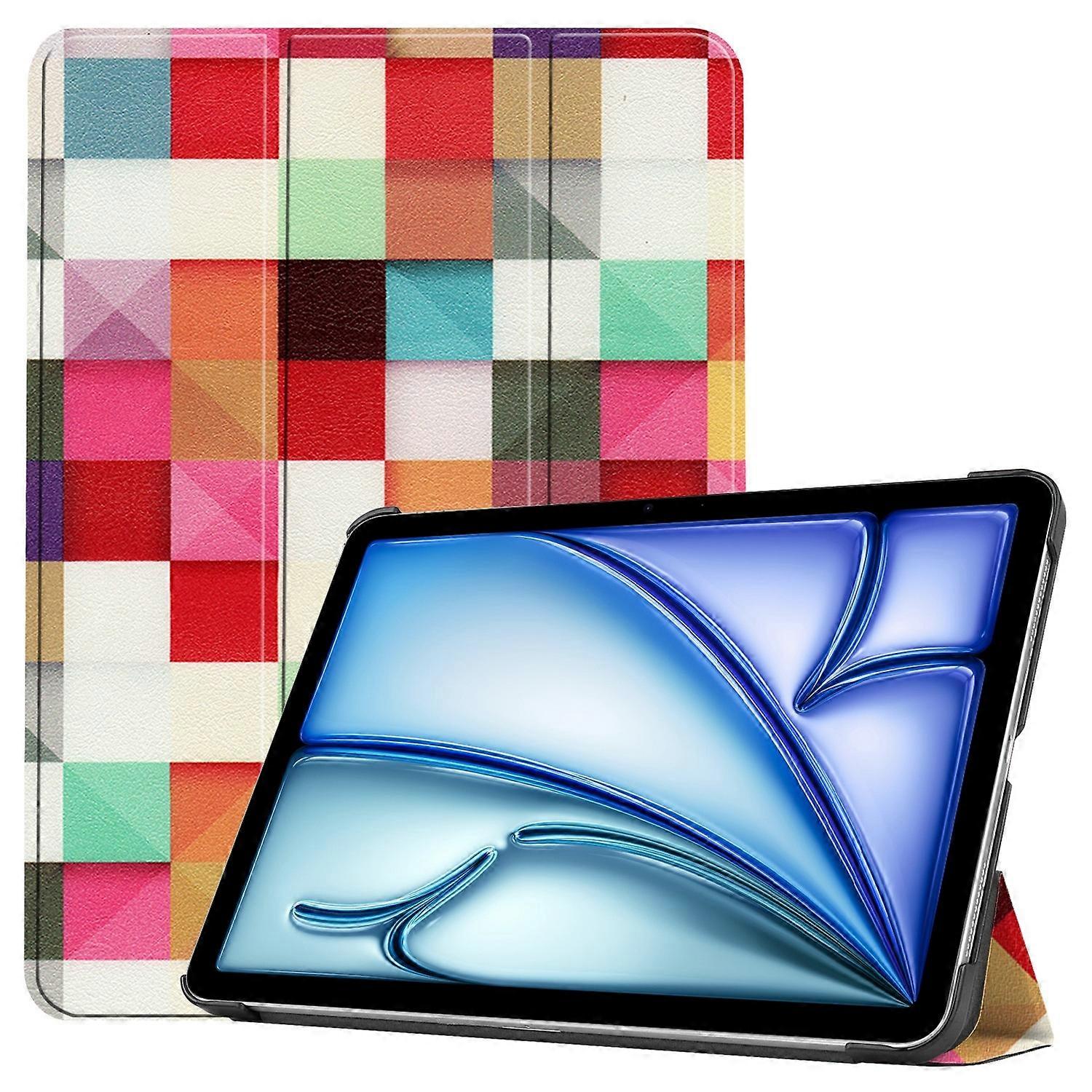 Custer Painted 3-Fold Holder Smart Leather Tablet Case pour iPad Air 11 2025 / 2024
