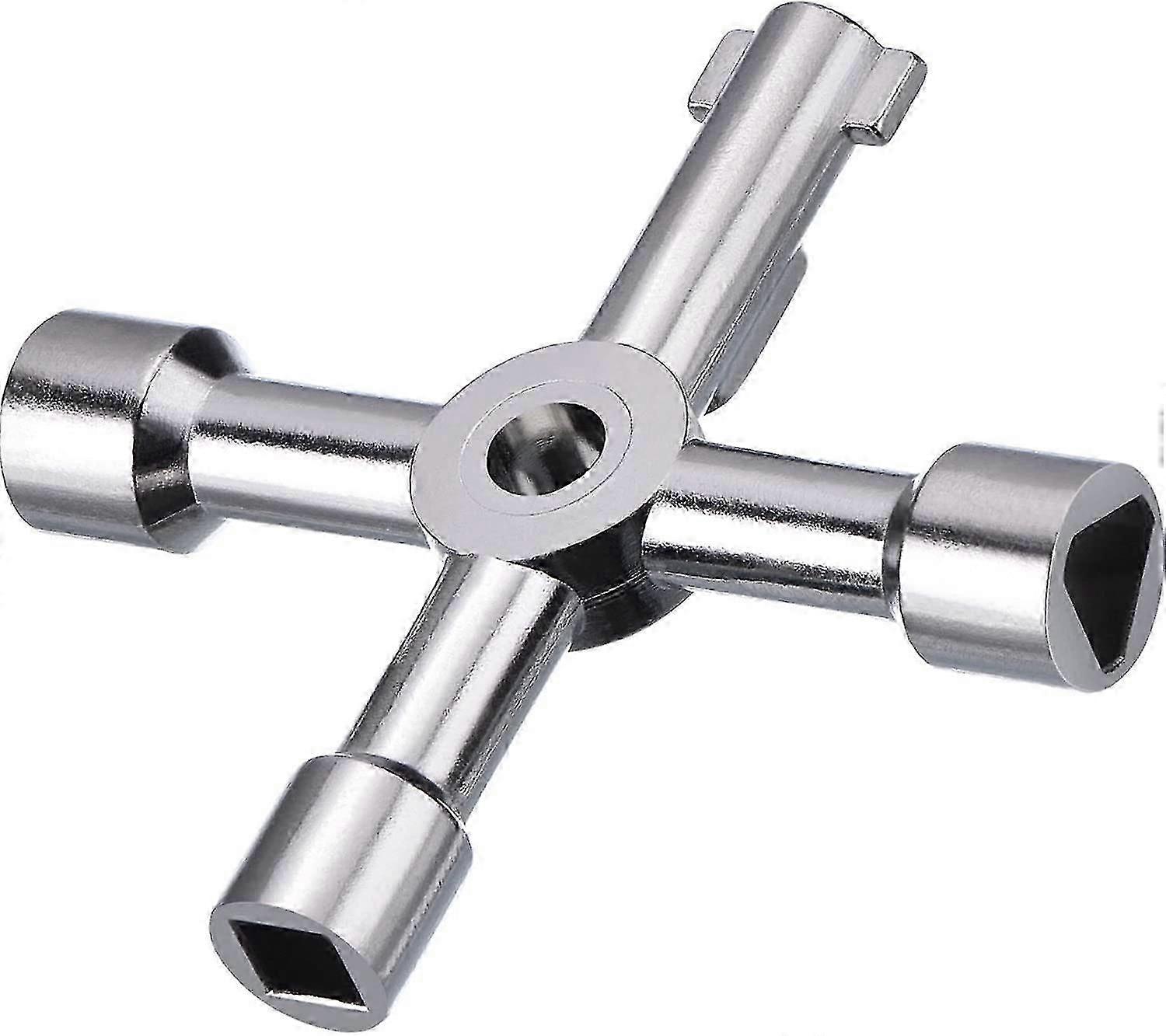 Meter Box Key Klucz gazowy Klucz 4-drożny Wielofunkcyjny klucz narzędziowy do elektrycznej szafki Szafka Klucz do otwierania szafy (srebrny)