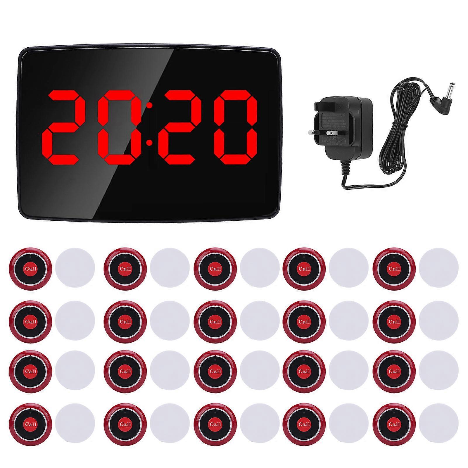 Calling Sensitive Wireless Restaurant Call System with 20 Table Bell Buttons and 1 Receiver for Hotel Offices