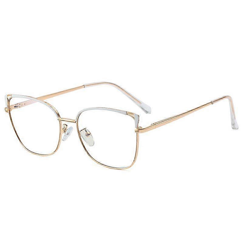 SHAUNA Retro Metal Spring Hinge Women Glasses Frame Clear Anti Blue Light Optical Frame Men Cat Eye Computer Glasses